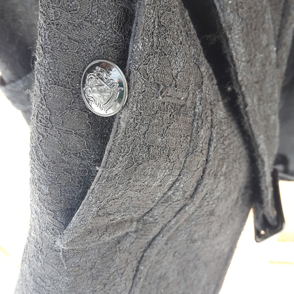BEAUTIFUL Mario Serrani lace jacket trench coat 8 BLACK LACE - Picture 3 of 8